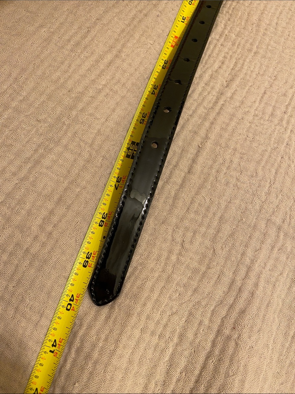 J. Crew Black Patent Leather Belt with Gold Buckle. Size S - Picture 6 of 7